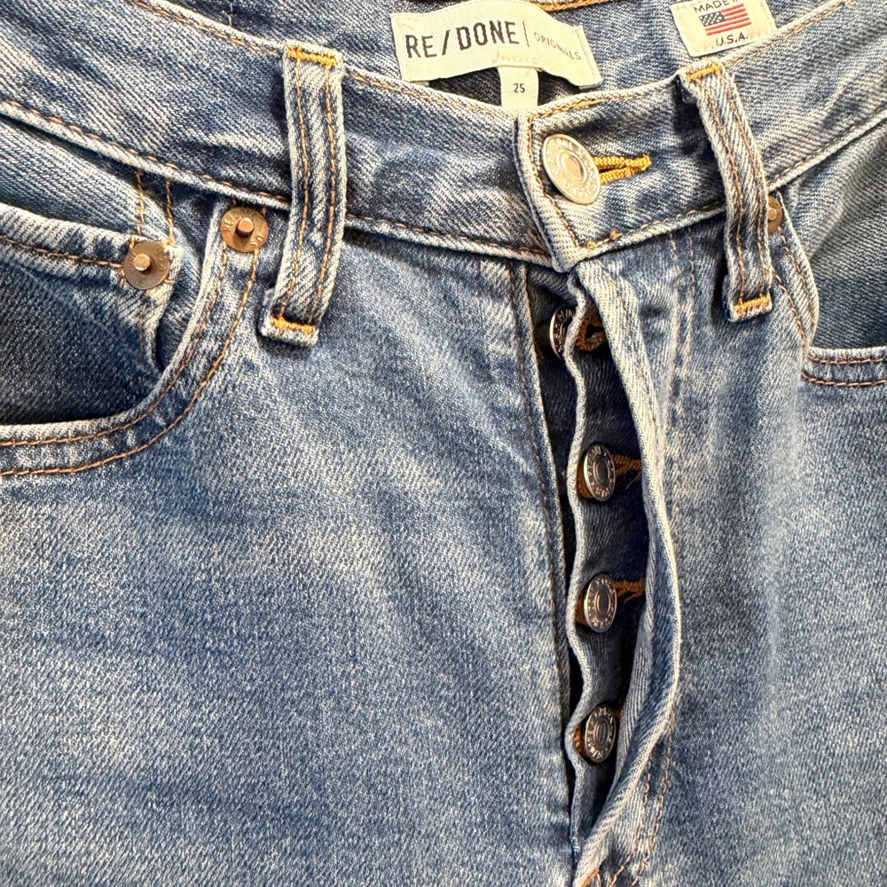 RE/DONE Originals Comfort Stretch High Rise Stove Pipe Jeans – Size 25 - Picture 4 of 6